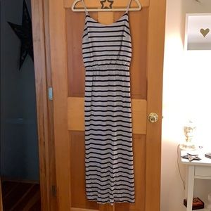 Gap grey and navy stripped maxi dress
